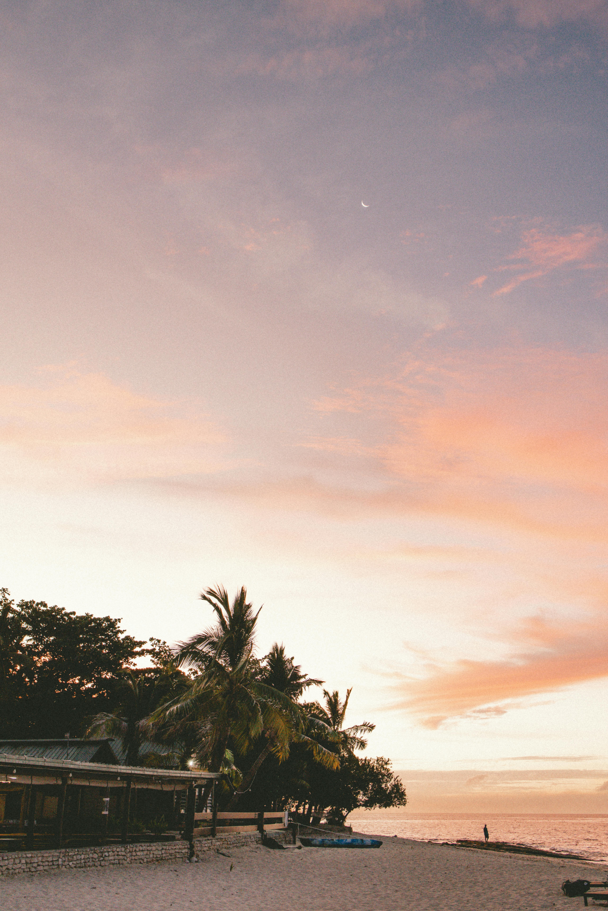 Backpackers World Travel Fiji beach at sunset