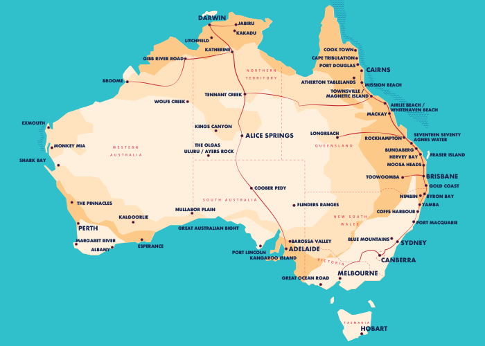 Greyhound Aus Map