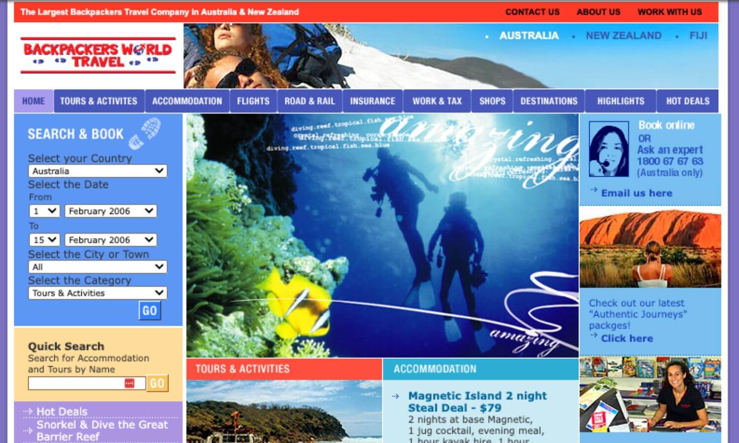 about us backpackers world website 2006